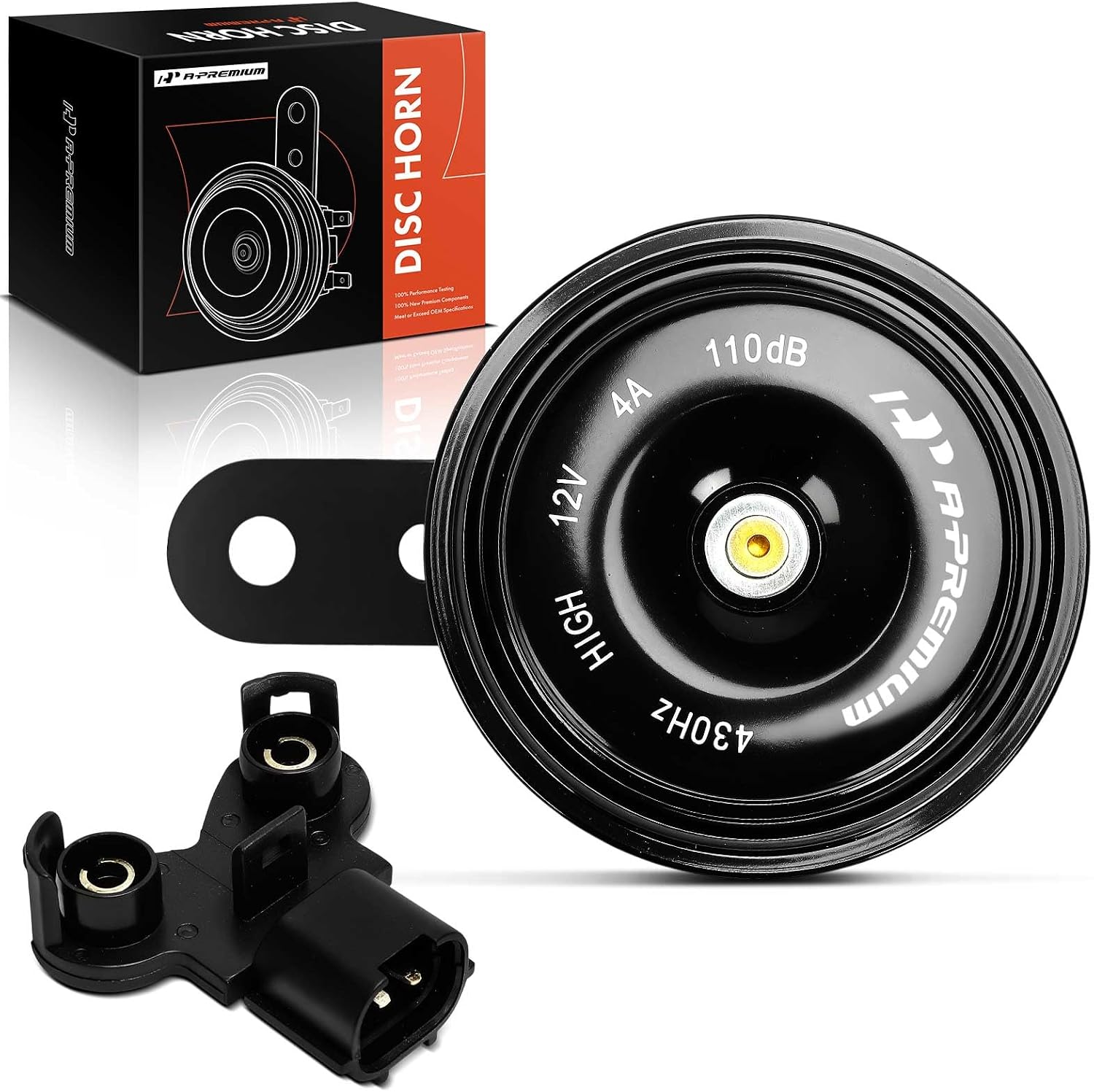 A-Premium Electric Disc Horn Compatible with Hyundai Sonata, Accent & Kia Rio