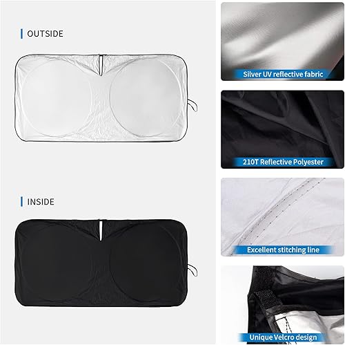 Miniatura 102 de Parasol para parabrisas de ajuste personalizado, cubierta para ventana delantera, visera plegable 210T, protector que bloquea los rayos ultravioleta
