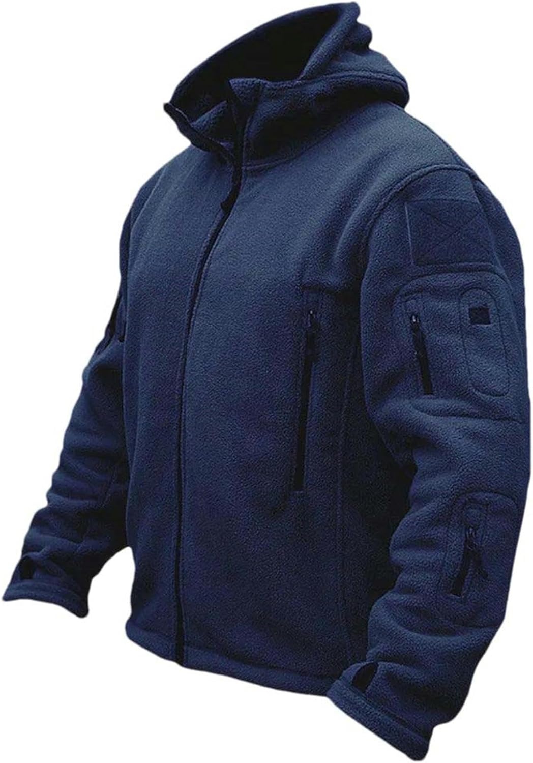 Men's outdoor warm, cold and windproof hooded solid color hooded jacket