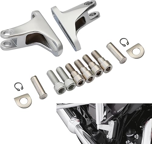 Miniatura 2 de Kit de montaje de clavija de pie de pasajero para Harley Davidson Touring Road King Electra Glide Street Glide Road Glide 1993 y posterior, cromado