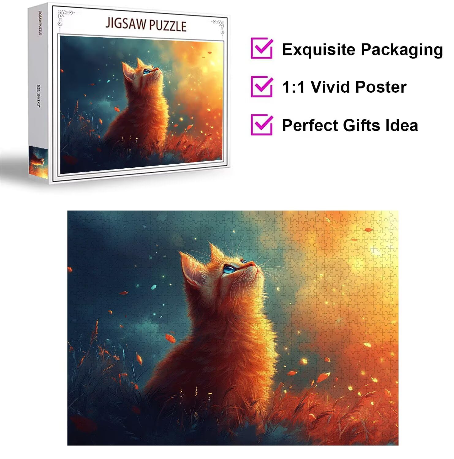 Puzzle 1314 Pieces Chats Puzzle 3D, Adultes Classique Puzzles, n-517