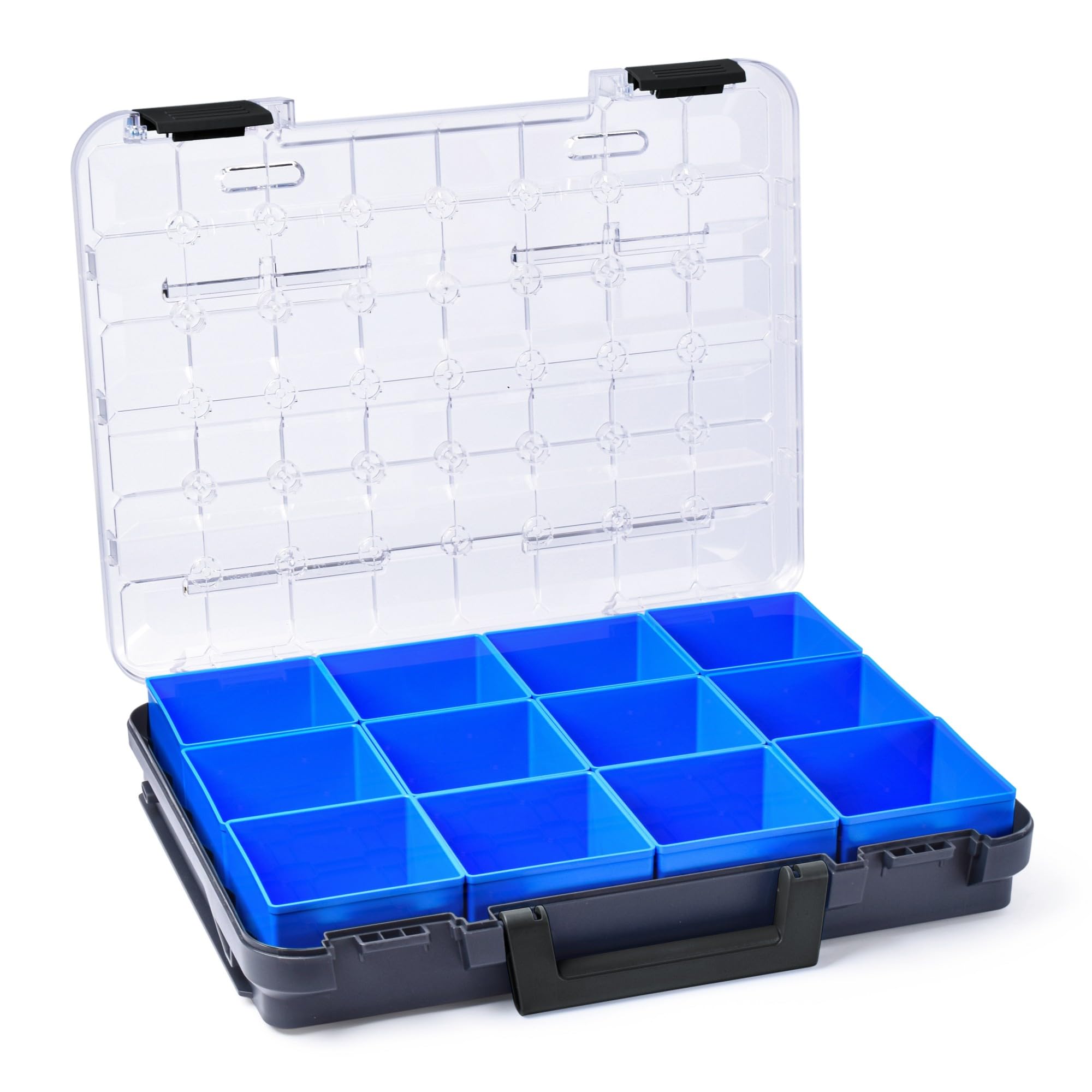 Caja organizadora de tornillos grandes | T-BOXX incluye caja interior C3 antracita | Juego de cajas de herramientas Bosch Sortimo | Caja de herramientas ideal con tapa