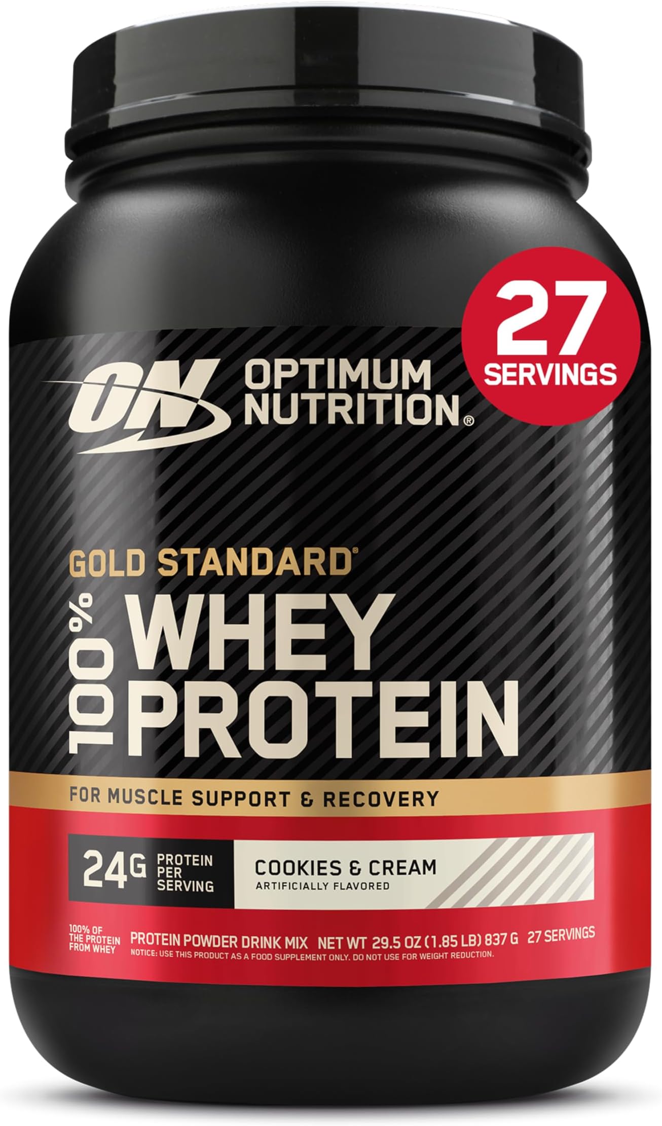 (ON) GOLD STANDARD 100% WHEY COOKIES & CREAM 1.85LB 28 SERVINGS 896 G