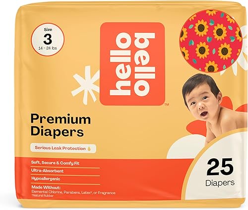 Miniatura 21 de Pañales Hello Bello, talla 4 (22-37 libras) Superstars, 21 unidades de pañales desechables premium para bebé, hipoalergénicos con sensación suave