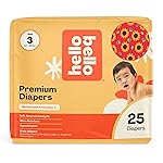 Hello Bello Diapers, Size 3 (14-24 lbs) Flower Child, 25 Count of Premium Disposable Baby Diapers, Hypoallergenic with Soft, Cloth-Like Feel