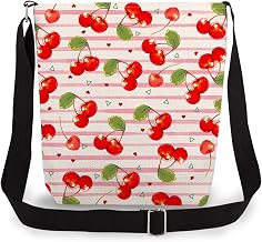 Cherry Double-sided Printed Messenger Bag | Sling Crossbody Bag, Adjustable Strap Shoulder Purse with Zipper, Cherry Present for Women