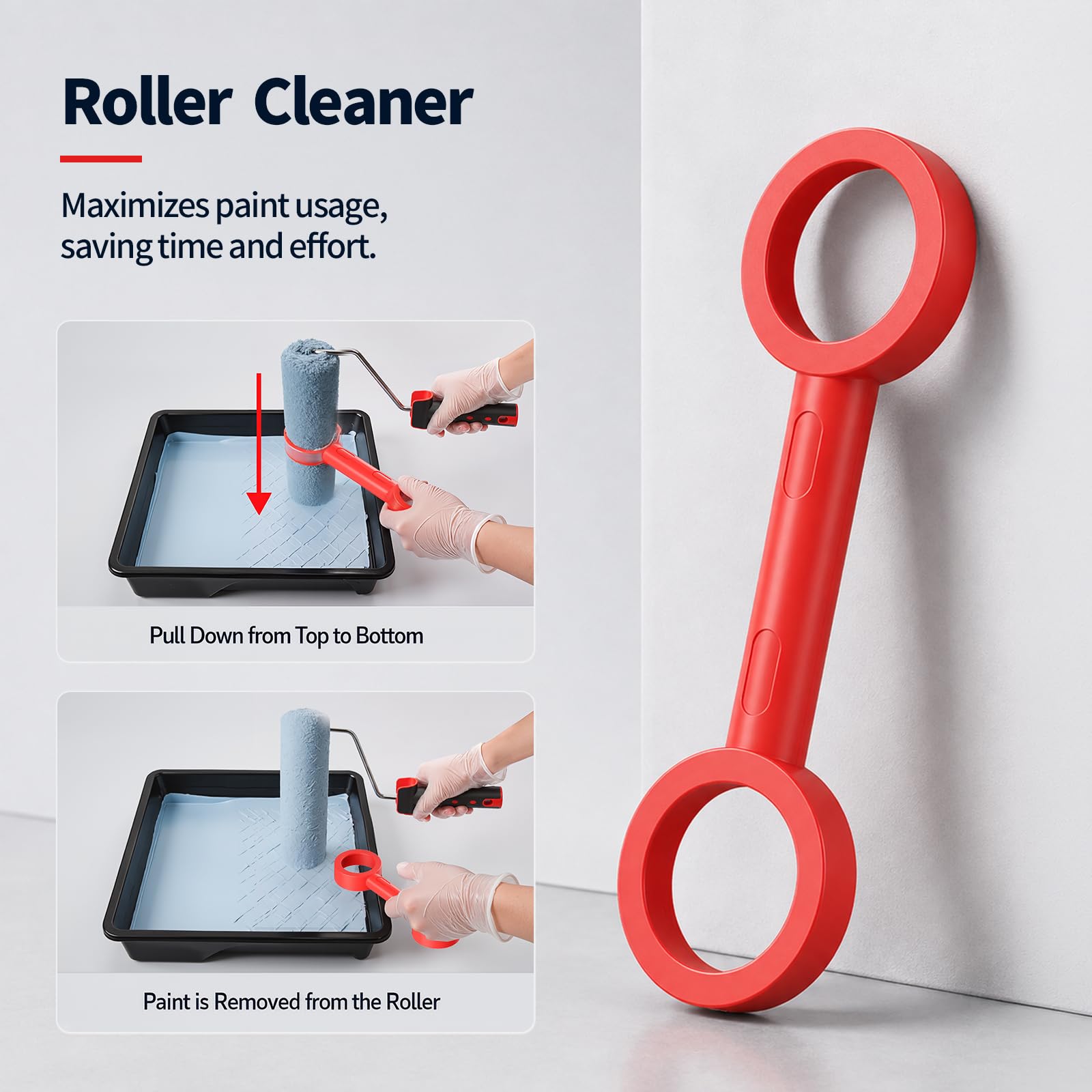 Espatula masilla kit 9 piezas 60 cm con rodillo y mango telescópico