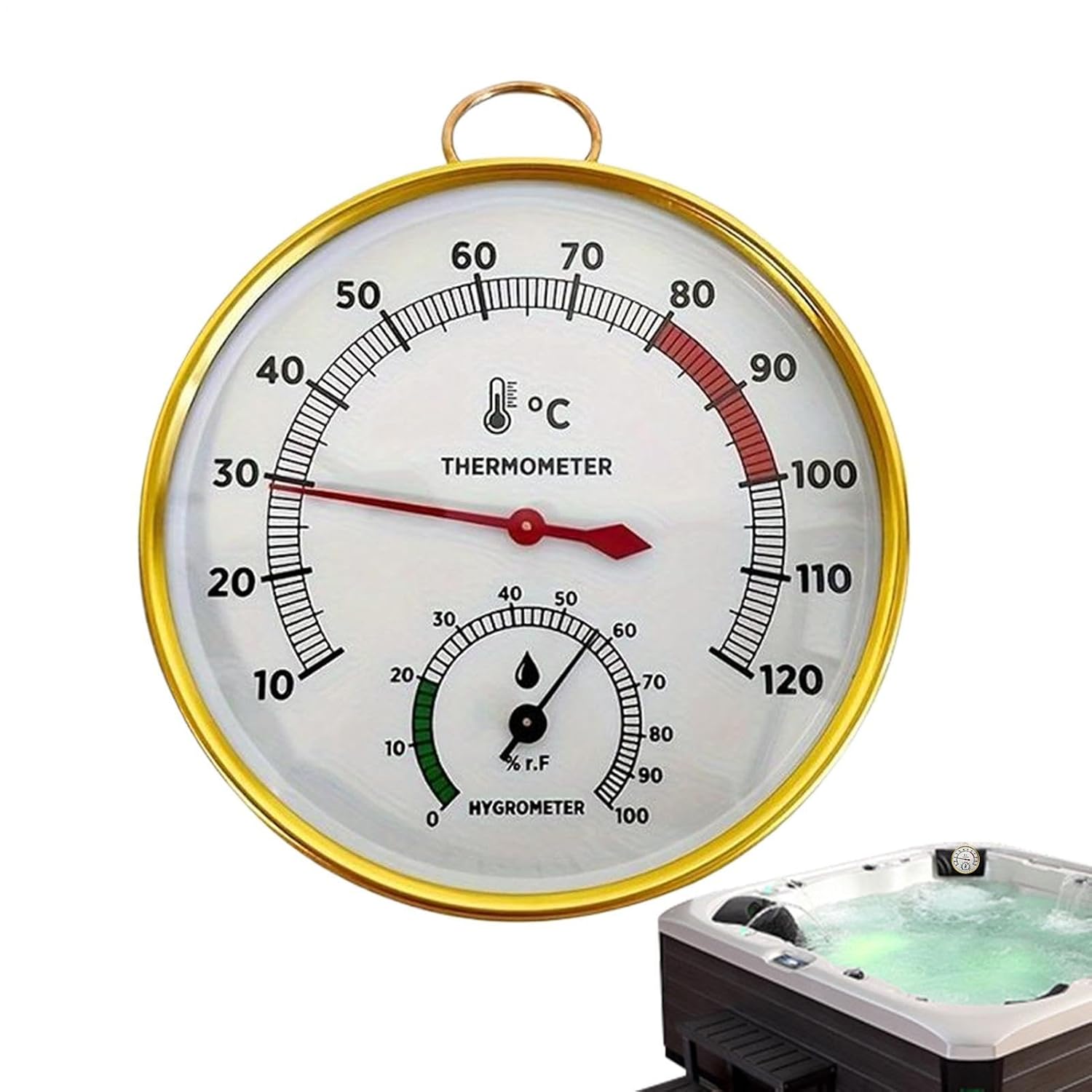 Sauna Temperature Gauge, Humidity Monitor with Portable Hydrothermograph Ut