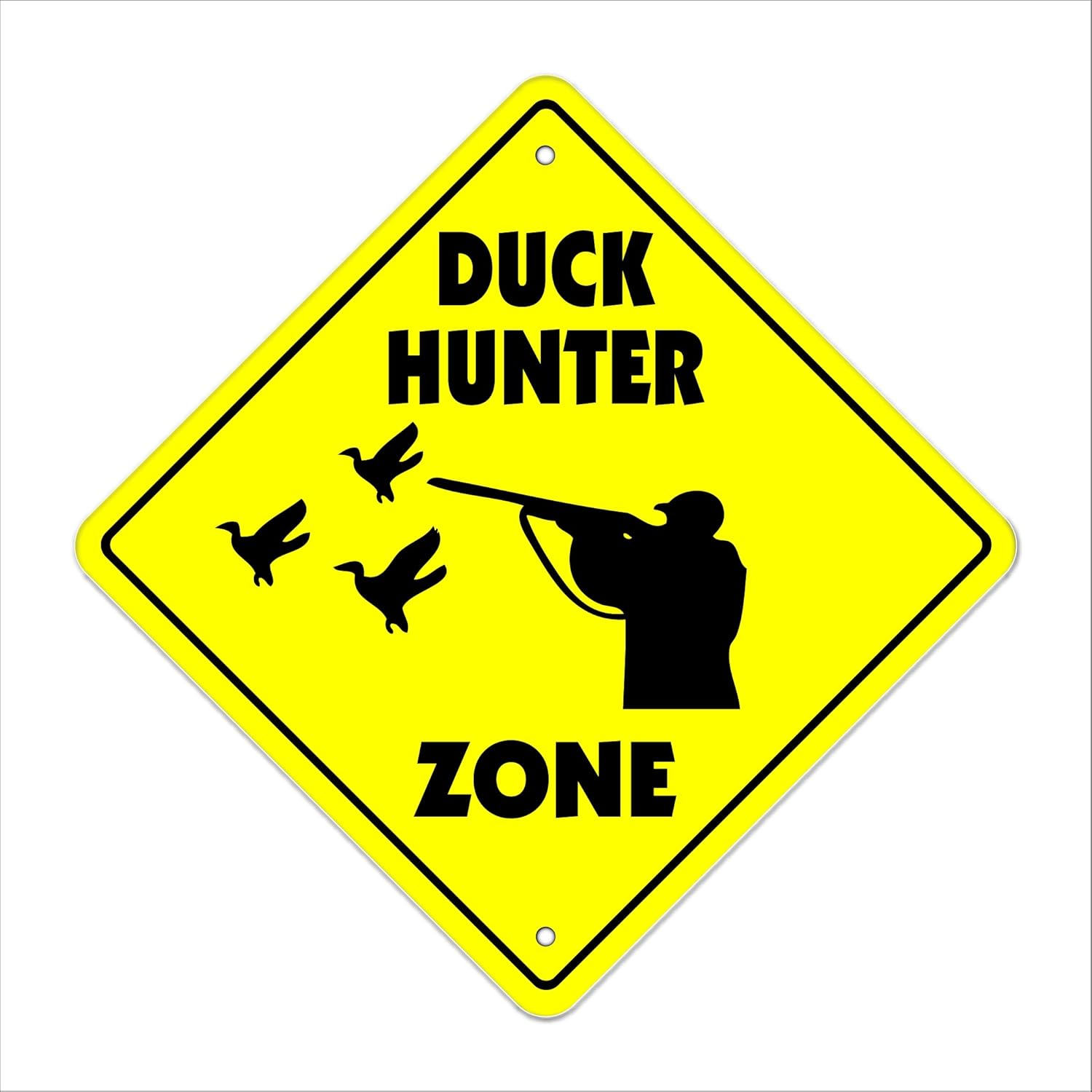 Duck Hunter Crossing Sign Zone Xing | Indoor/Outdoor | 20" Tall Hunt Gun Shoot Dog Rifle