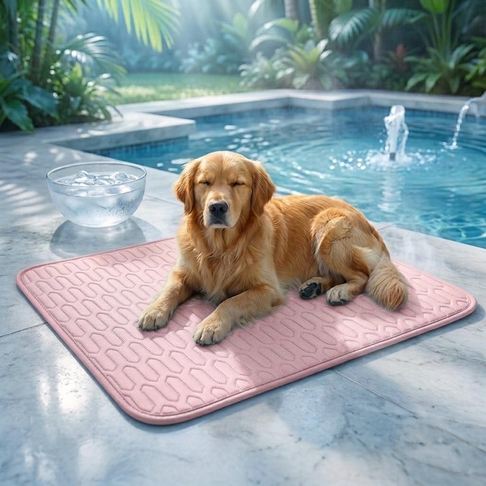 Cooling Mat Washable Ice Silk Breathable Pet Blanket(XL-100 * 75CM)，Blue