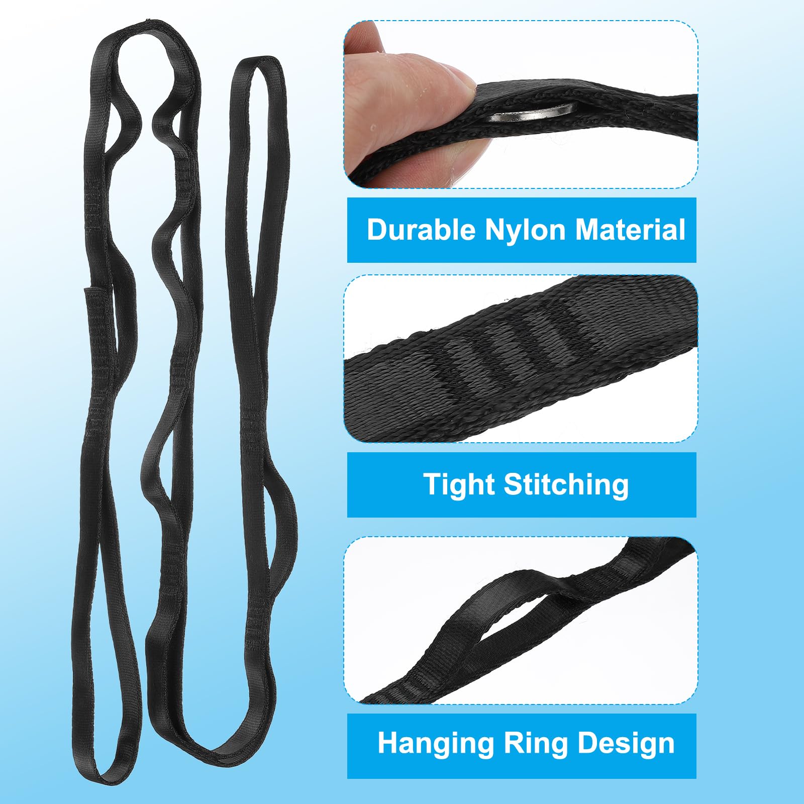 PATIKIL Cinghie a catena a margherita, cinghia da arrampicata resistente, regolabile, in nylon, con passanti per amaca e altalena