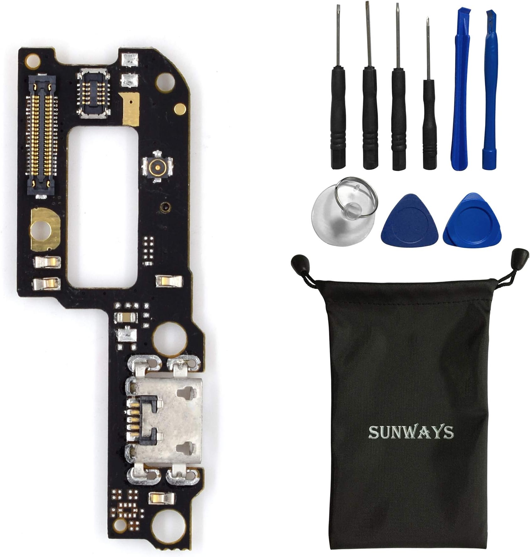 sunways USB Charger Port Flex Cable and Microphone Flex Cable Replacement for Xiaomi Mi A2 Lite Redmi 6 Pro