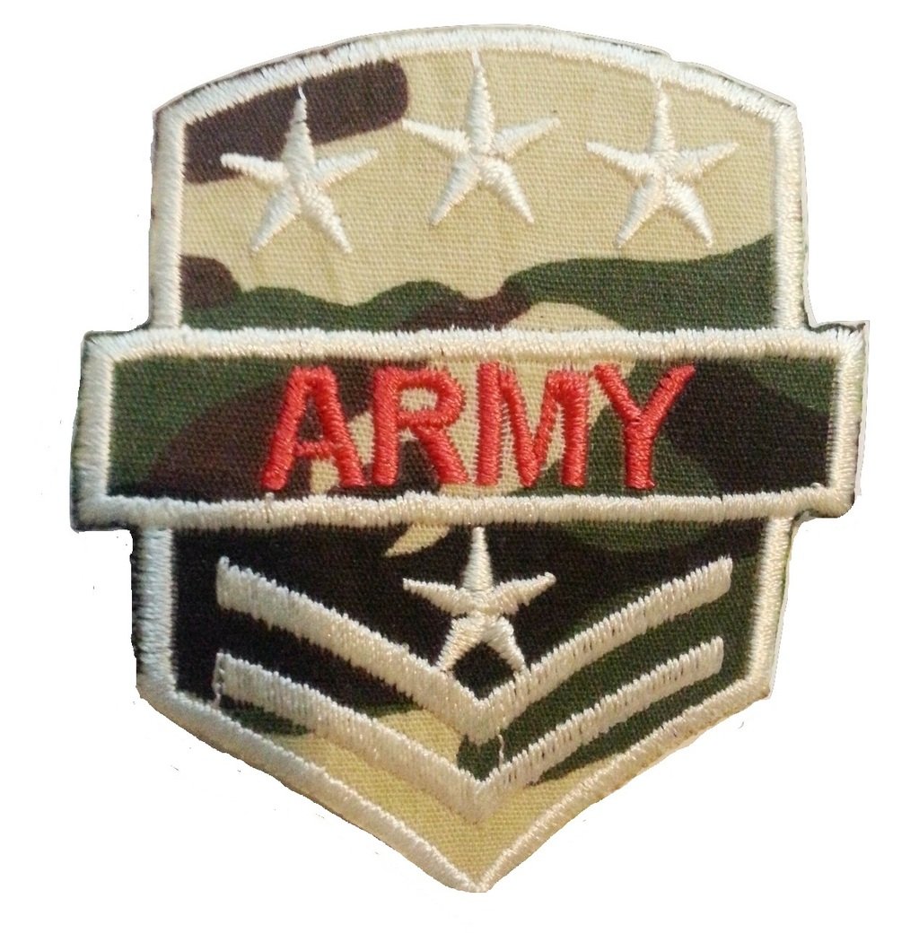 U.S. ARMY - Toppe termoadesive Patch Toppa ricamate, misura: 5,5 x 7,5 cm