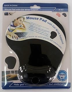 قاعدة ماوس من فوم الجل يدعم المعصم للكمبيوتر واللاب توب، مانع للانزلاق- أسود