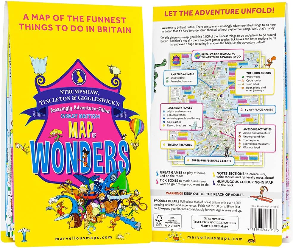 Great British Map of Wonders | Adventure Map & Guide | Marvellous Maps | Days Out | Holiday Planning | British Geography
