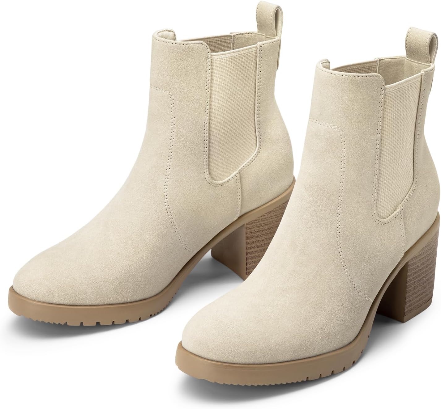 Athlefit Women's Slip On Elastic Chelsea Ankle Boots image 5