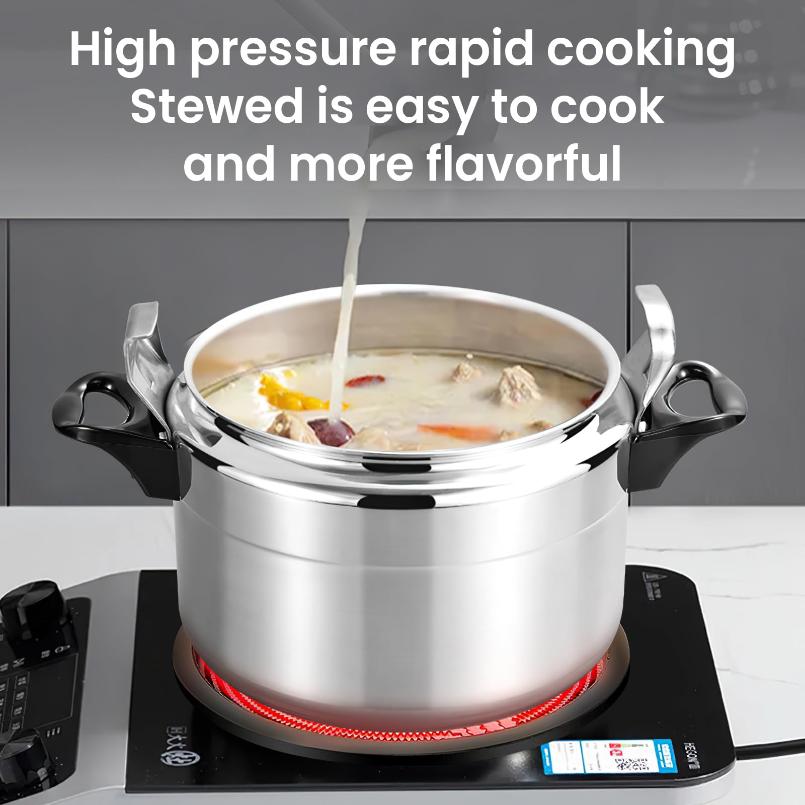 Minute Stoofpan 3 L, Snelkookpan Van Aluminiumlegering Met Veiligheidsventiel, Klassieke Snelkookpan Voor Keuken En Catering, Voor De Meeste Soorten