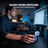 Vista 7 de ECHTPower Ratón Vertical Ergonómico, Ratón Inalámbrico Recargable con Pantalla LED, DPI Ajustable en 7 Niveles hasta 8000, Botones Silenciosos