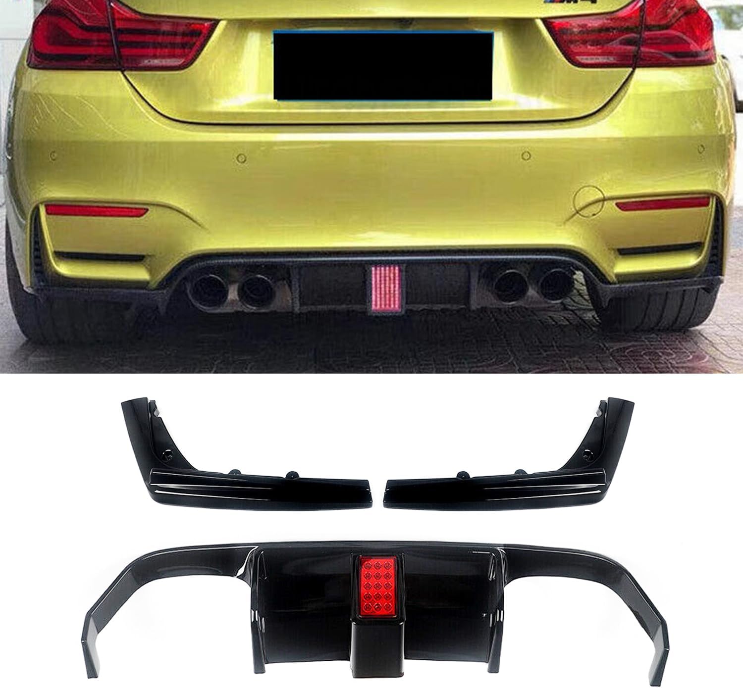 For BMW M3 F80 M4 F82 F83 2015-2020 Carbon Fiber Look Front Bumper Spoiler Kit e