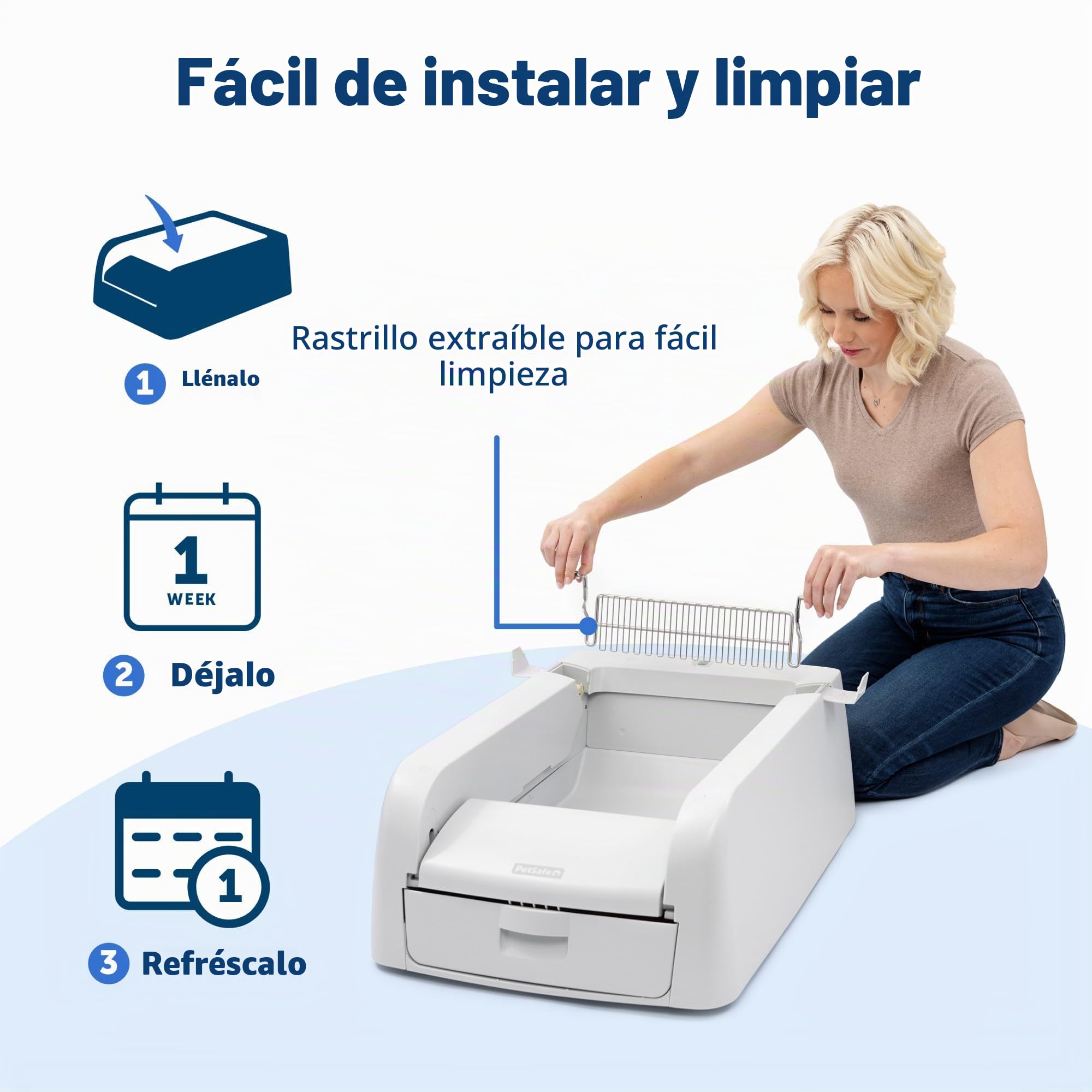 PetSafe ScoopFree - Caja de Arena autolimpiante para Arena aglutinante - Control Superior de olores - Nunca vuelvas a Recoger la Arena - para hogares con Gatos Individuales y múltiples