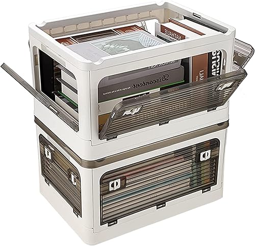 Vista 23 de Contenedores de almacenamiento plegables,Contenedores de almacenamiento con tapas,Caja de almacenamiento plegable apilable de 8.2 galones Azul