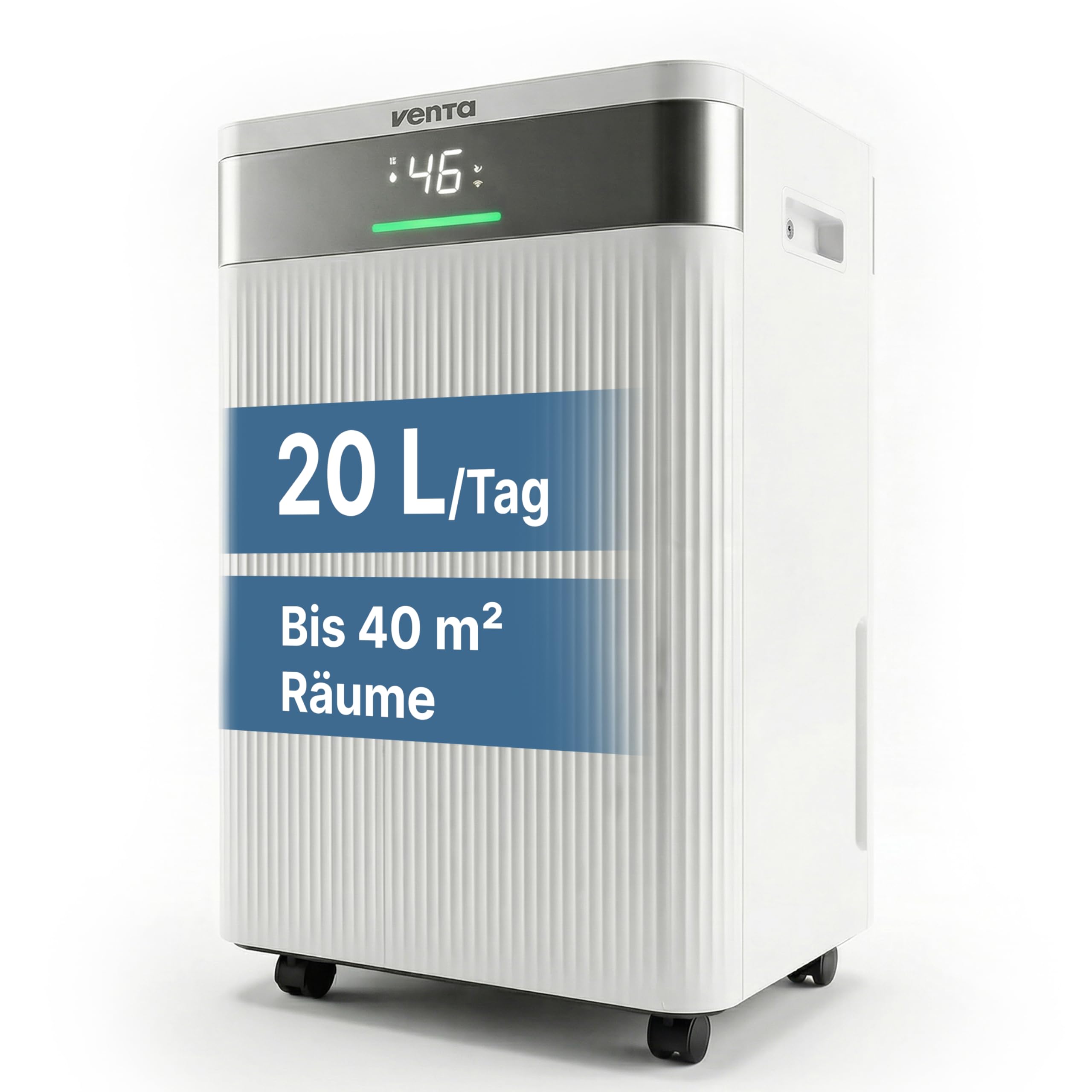 VENTA AD100 Luftentfeuchter elektrisch Raumentfeuchter | für Räume bis 40m² | Automatische Feuchtigkeitskontrolle, Wäschemodus