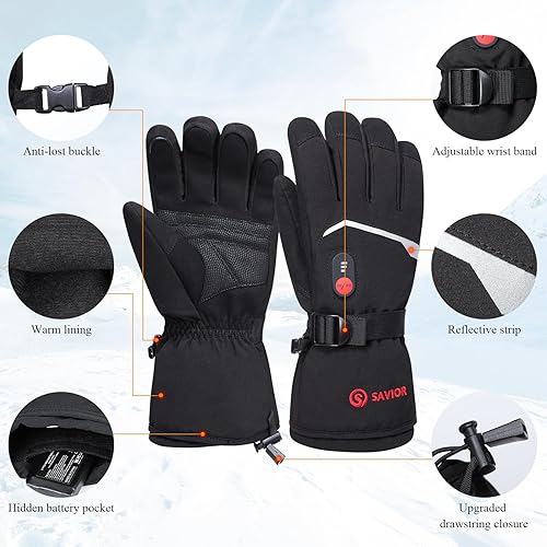 Miniatura 4 de SAVIOR HEAT Guantes calefactables, guantes de calefacción eléctricos unisex con batería recargable para invierno al aire libre