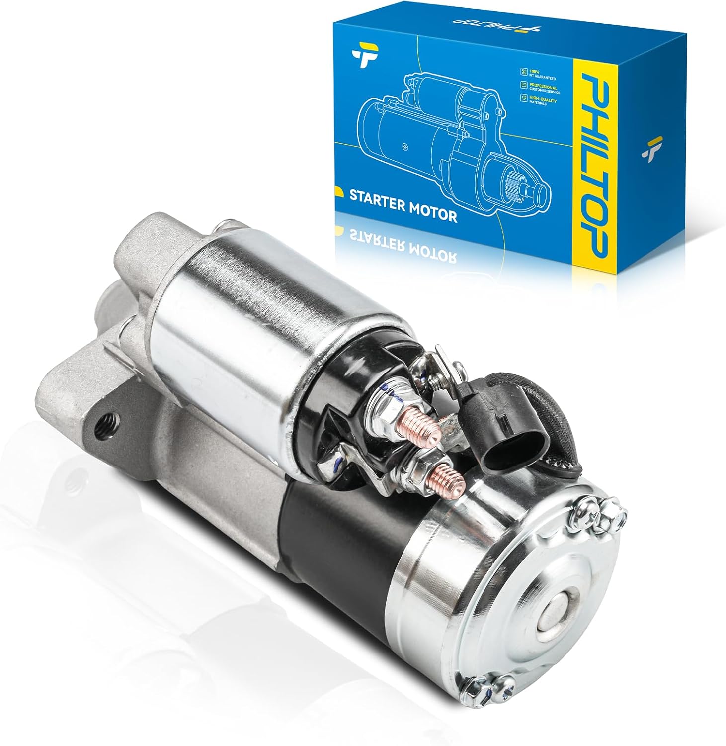 PHILTOP Starter Compatible with 2003-2010 PT Cruiser Naturally Aspirated,2003 Neon 2.0L, Mitsubishi Unit 12V1.2KW CWPMGR9 Tooth Pinion/Teeth