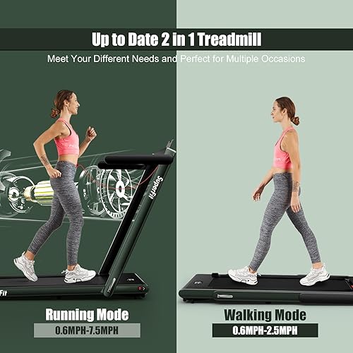 Miniatura 29 de Goplus 2 in 1 Folding Treadmill, 2.25HP Superfit Under Desk Electric Treadmill, Installation-Free with Remote Control, APP Control and LED Display