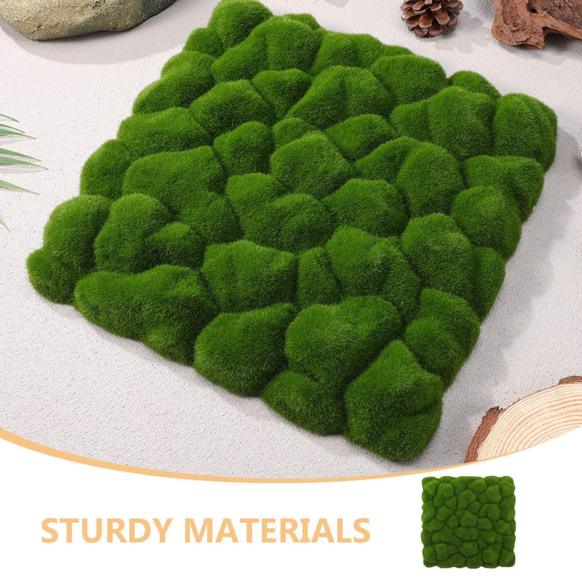 TOYANDONA Lámina de Musgo Artificial Verde para Decoración de Pared Interior, 2 Piezas Construcción Resistente y Textura de Vellón para Fondo Natural en Bodas
