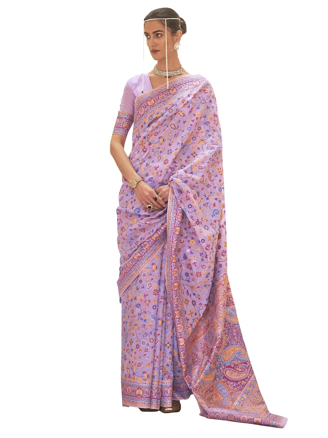 AKHILAM Women's Woven Design Silk Blend Saree With Unstitched Blouse Piece (KHUBNI240001_Parent) - Review, Price and Buying Guide