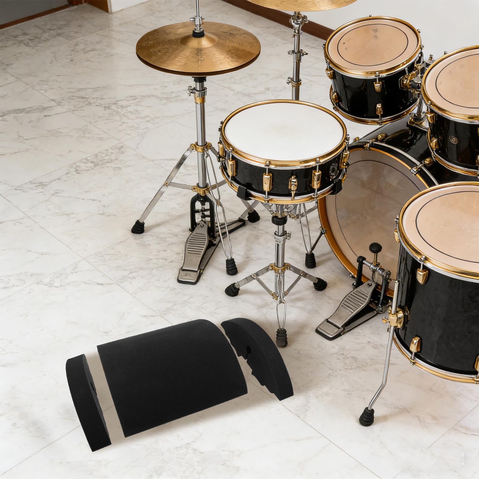 3 Almohadillas Silenciadoras para Práctica de Batería Acústica, Pads de Esponja para Amortiguación de Platillos, Accesorios Portátiles para Entrenamiento Silencioso de