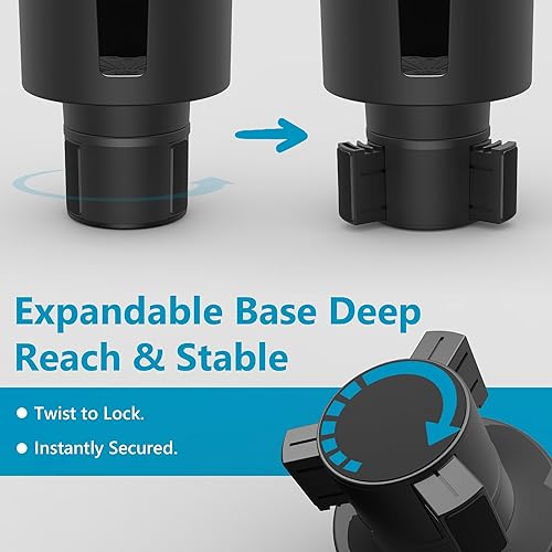 Miniatura 9 de SEVEN SPARTA - Organizador de portavasos para automóvil con base ajustable, para Hydro Flasks de 32/40 onzas, Yeti Ramblers de 20/26/30 onzas y Negro