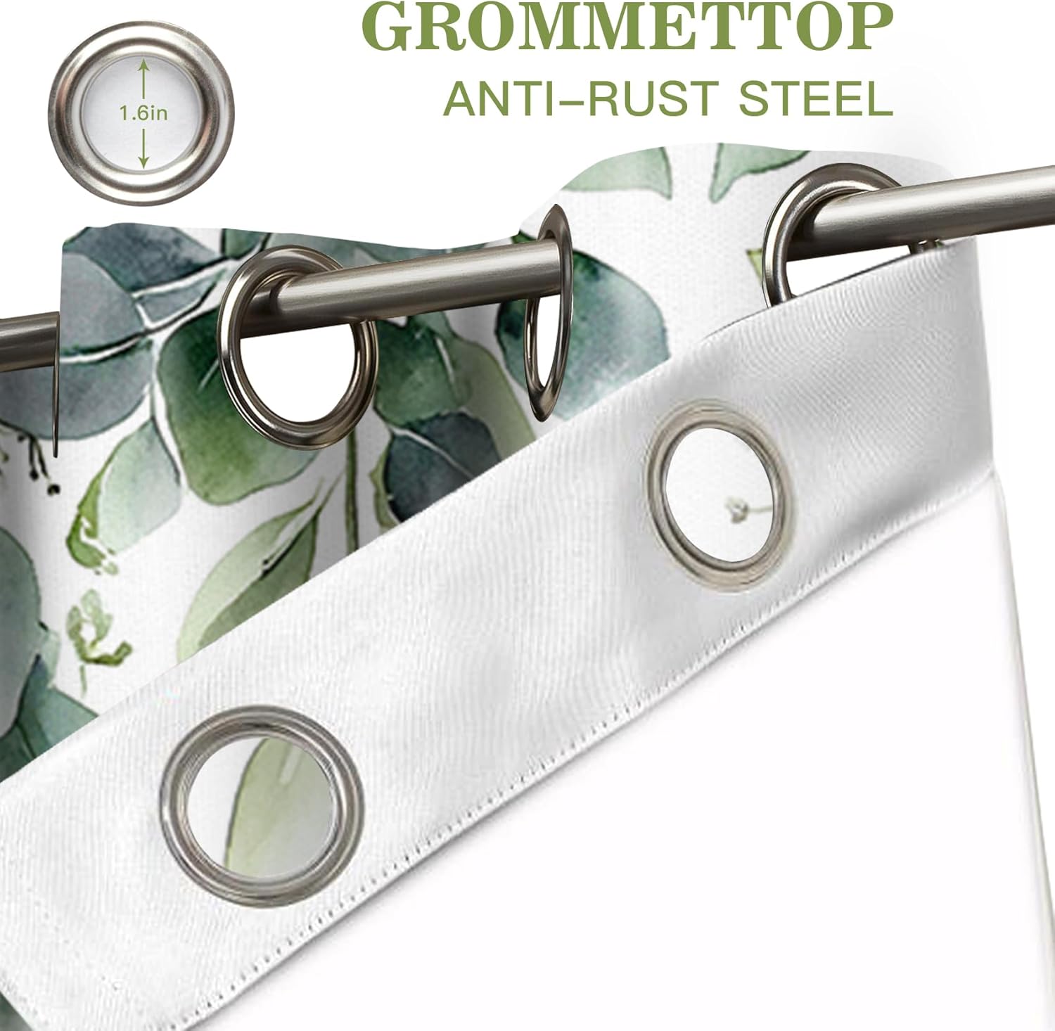 Spring Purple Floral Curtains for Living Room, Green Leaves and Butterfly Bird on White Room Darkening Curtains Flower Plant Window Curtain Panels for Bedroom, 42 X 84 inch