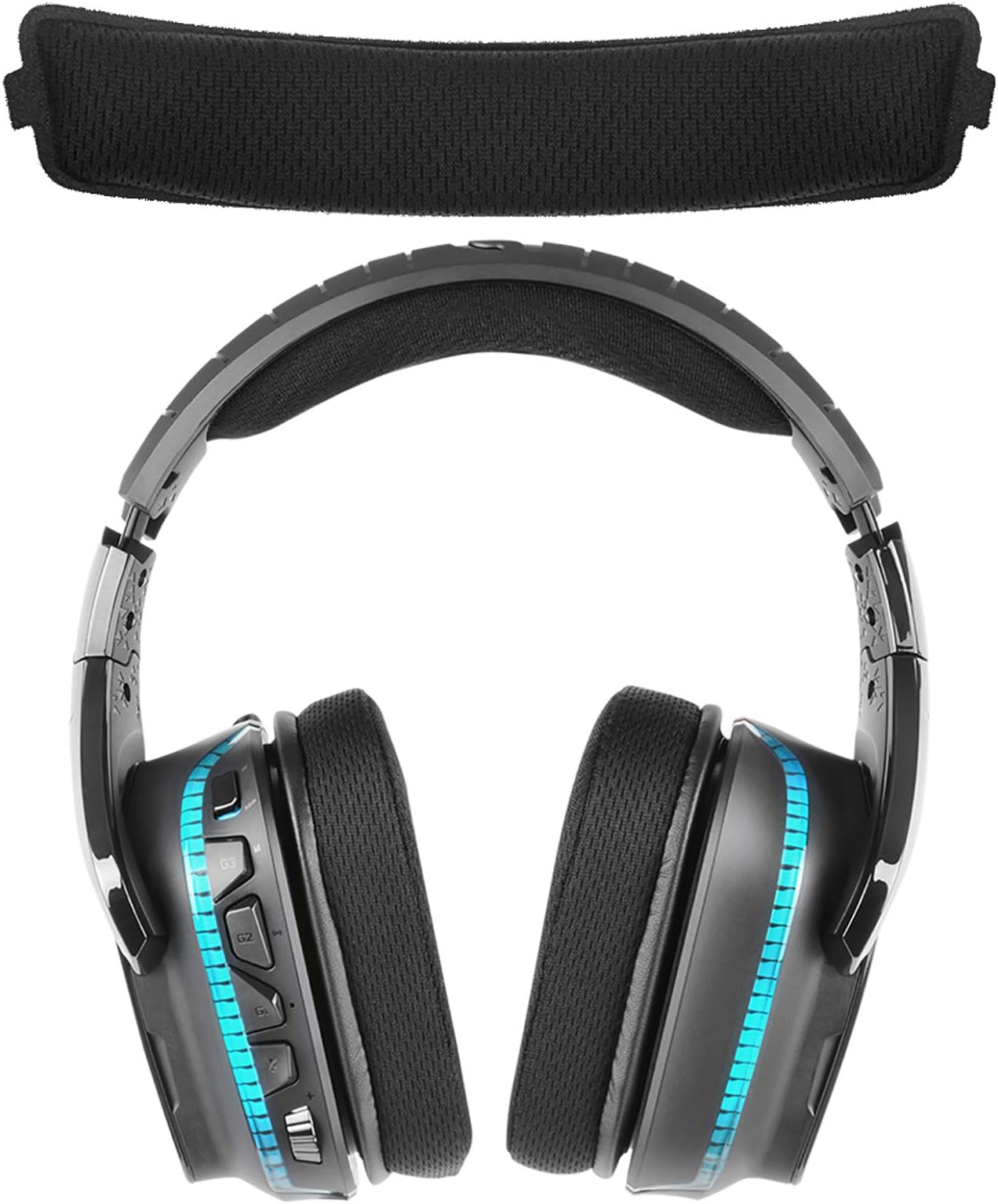Mesh Fabric Headband Cover Compatible with Logitech G633/ G933/ G633S/ G933S/ G533/ G935/ G635 Headphones, Replacement Repair Part, Easy DIY Installation (Black)