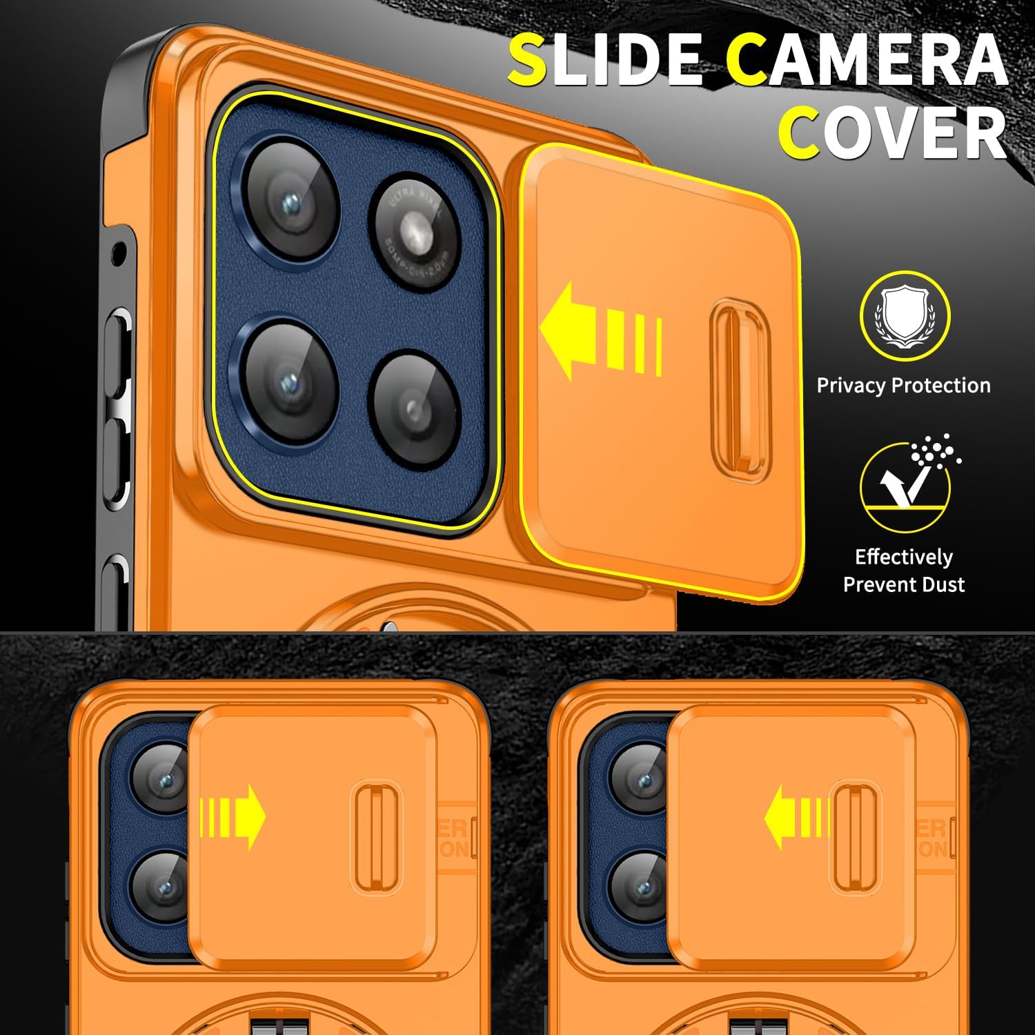 LTCY Shockproof Sliding case for Moto G Stylus 5G 2025/2026 6.7"-Orange image 4