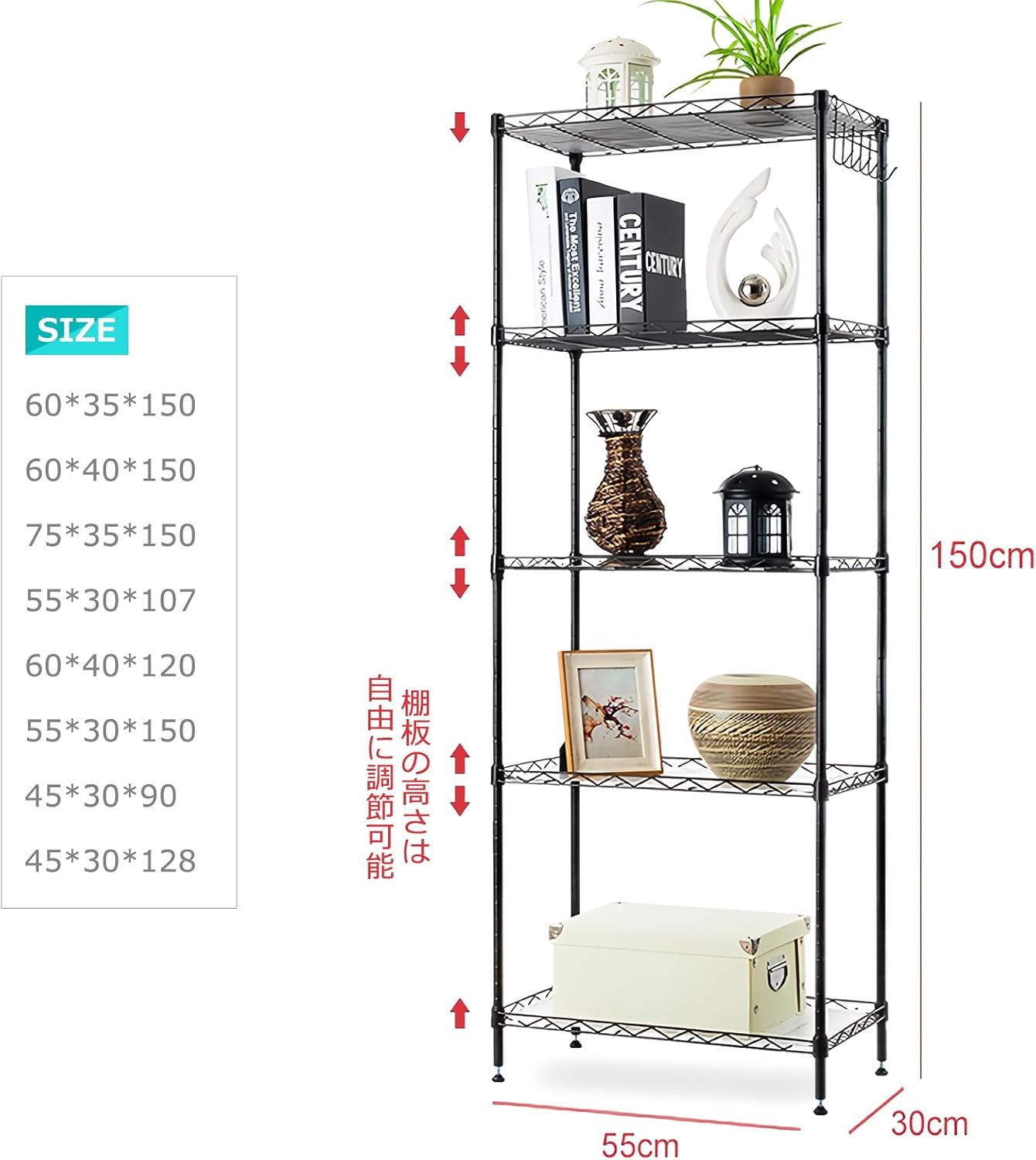 Yaheetech キッチンラック スチールラック 120x45x180cm 5段 メタルラック ステンレスラック オープンシェルフ 収納棚 収納ラック  幅120 耐荷重875kg 高さ調節可 防サビ加工 ネジなし 注文 組立簡単 キッチン 物置 倉庫 ガレージ ゴ Amazon｜Yaheetech  スチールラック ... スチールラック 多用途メタルラック キッチン収納 室内棚 ベランダ整理 防サビ加工 高さ調節 組立簡単 頑丈 ワイヤーシェルフ (5