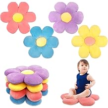 CIEOVO 4 Pcs Plush Throw Pillows, 16 Inch Cute Daisy Shaped Floor Cushions, Aesthetic Seat Cushions for Home, Kids Seating, Bedroom Sofa Decor
