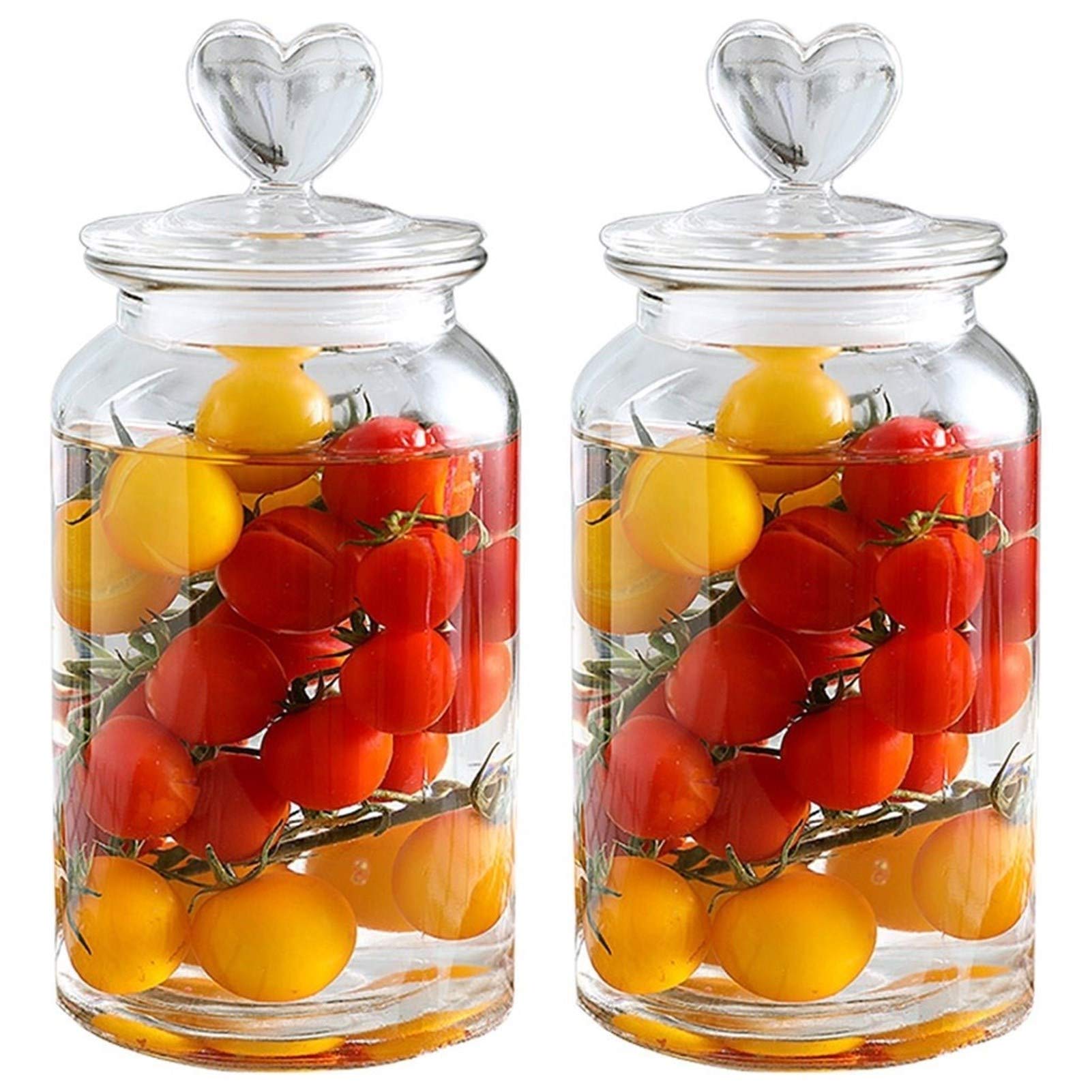 Botes para Alimentos Tarro 2 piezas de vidrio con tapa, Hermético envase de cristal de almacenamiento for alimentos, harina, pasta, café, dulces, aperitivos y Más, botes de cristal for el Hogar & Coci