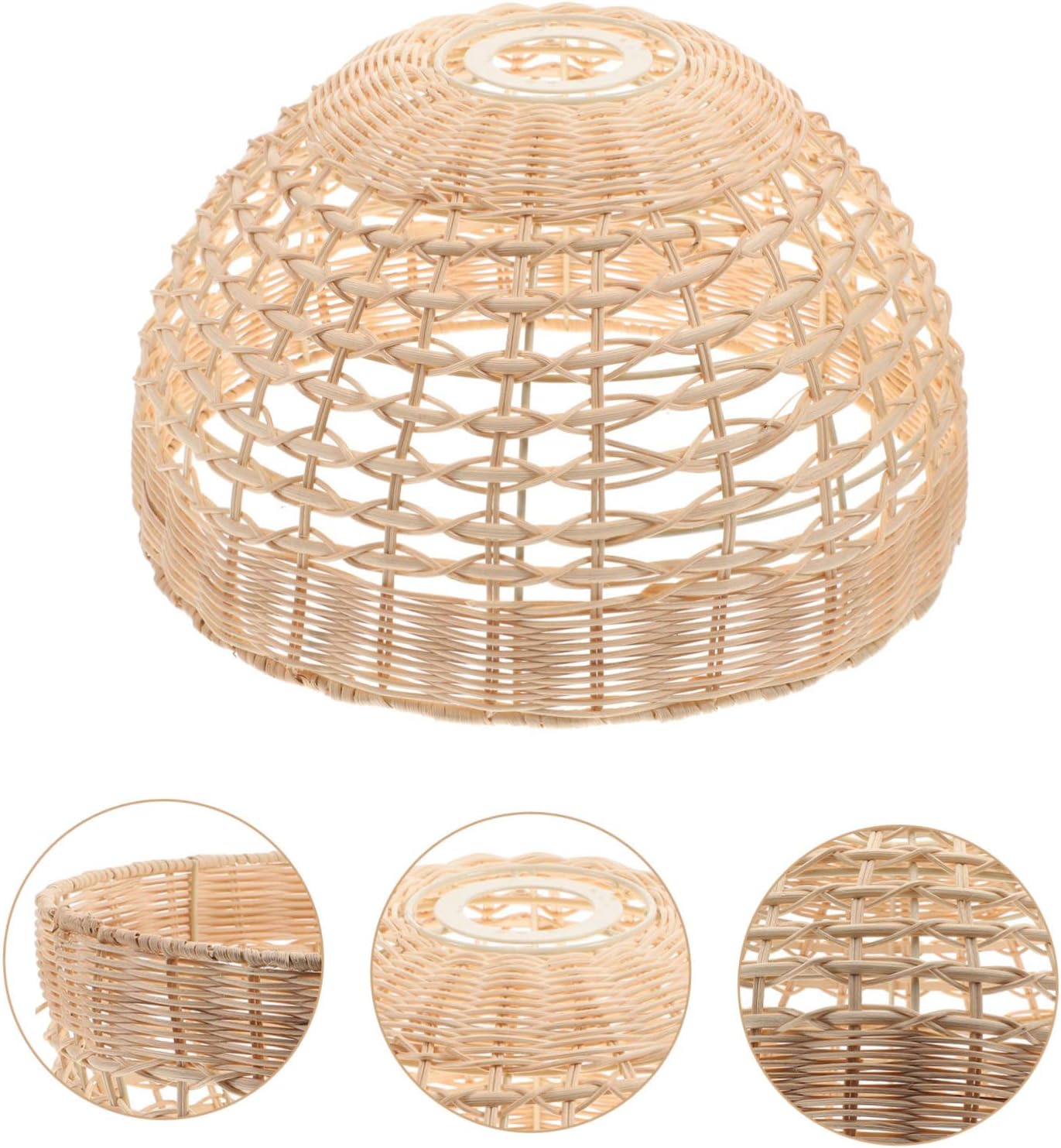 Modern Rattan Lamp Shade Cover Vintage Ceiling Light Fixture for Rustic Decor Handmade Chandelier Shade Stylish Protection for Your Lights