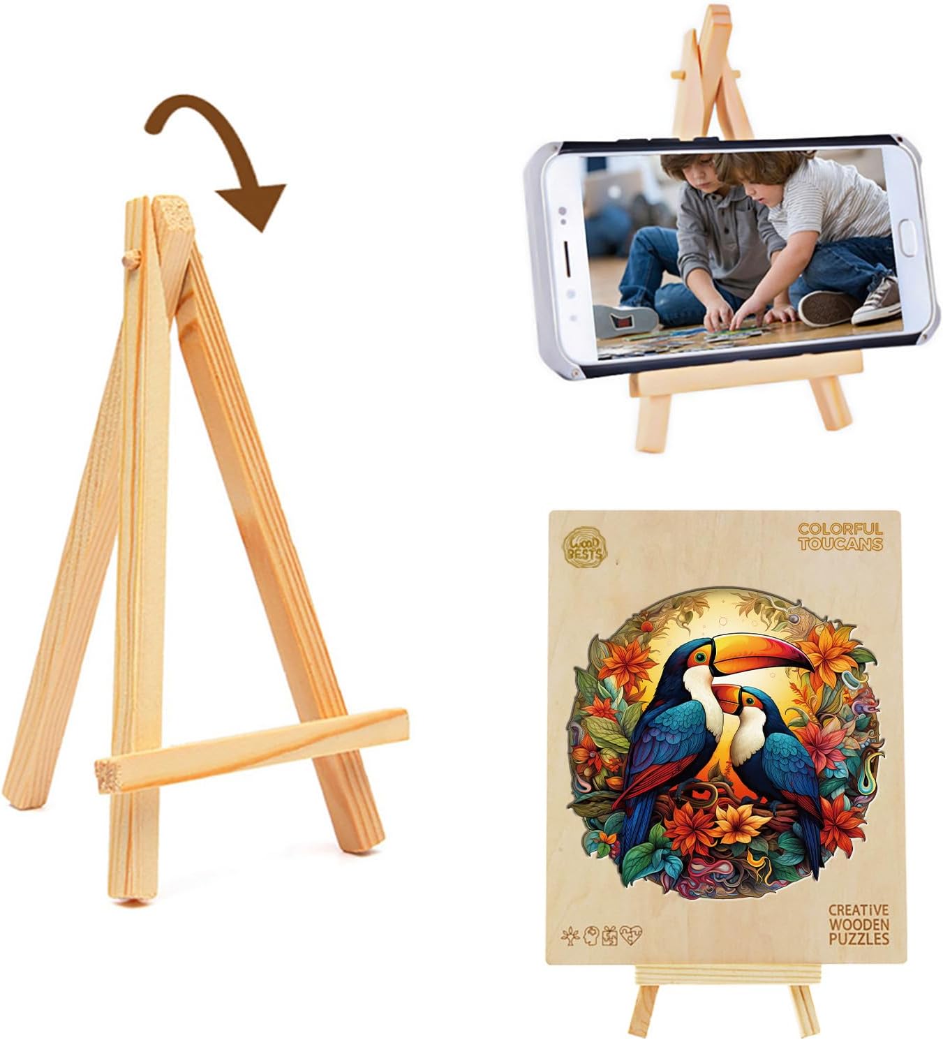 WOODBESTS Wooden Puzzles for Adults, Colorful Toucan Wood Puzzle Adult, Unique Animal Shape Wooden Jigsaw Puzzles, Puzzle Game Gifts for Family Friends Birthday (200pcs, M-11.8 * 11.6in)