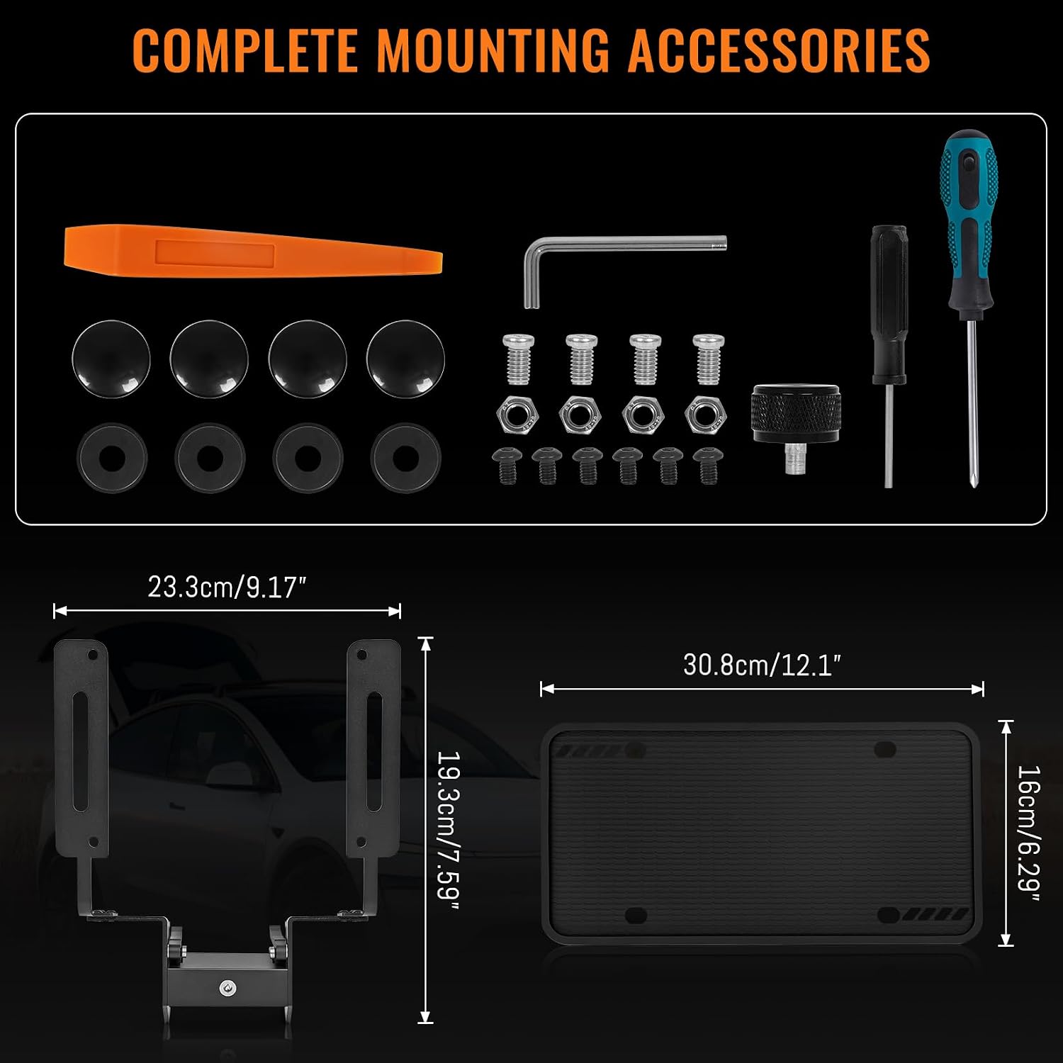 Front License Plate Holder Compatible with 2026 Tesla New Model Y Juniper with Silicone Plate Frame Anti-Theft Aluminum License Plate Mount Fit for Model Y Juniper - No Drill No Adhesive