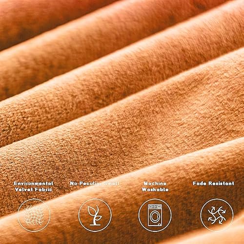 Mekajus Orange Throw Pillow Covers 18X18 Set Of 4 Velvet Soft Square Pillow Cover Couch Pillow Covers Case Pillowcase For Patio Sofa Bed Bedding Living Room (Orange) #TOP3