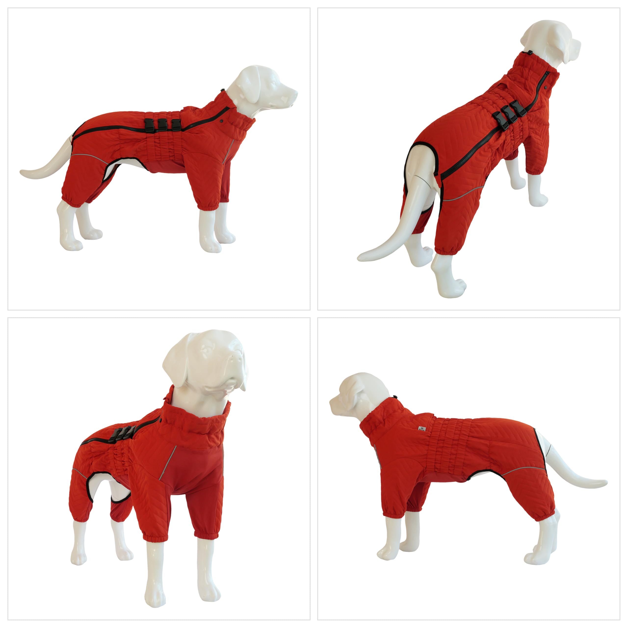 Abrigo cálido para Perro, Chaleco de Perro de Doble Capa, 12 Patas Cubiertas, Resistente al Viento, Impermeable, Reflectante, cálido, Chaleco para Perro de Patinaje al Aire Libre, Disfraz para Perros