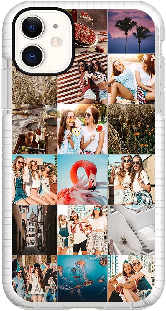 Custom Phone Case for iPhone 11,Customized Personalized Multi-Picture Collage Photos Cases for Birthday Xmas Valentines Friends Her and Him Girls, Support Upload 17 Photos