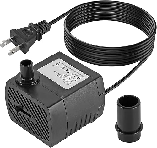 Miniatura 3 de 2PCS 95GPH 5W 350LH Mini Submersible Pump, Small Fountain Pump for Pond, Aquariums, Fish Tank, Tabletop Fountain, Pet Fountain, Indoor or Outdoor