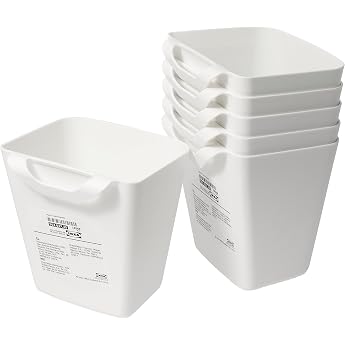 Ikea Sunnersta 503.037.35 حاوية تعليق المطبخ ، أبيض ، 12 &times; 11 &times; 13 سم ، 750 مل ، بلاستيك ، 503.037.35 - مجموعة من 6