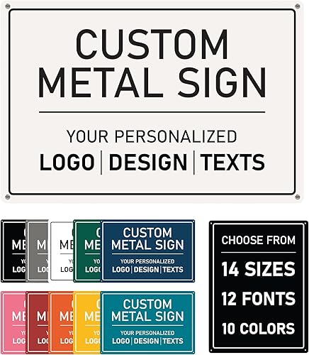 Letrero de metal personalizado impreso en UV - Letreros de metal personalizados para exteriores con texto, foto y logotipo - Letrero personalizado