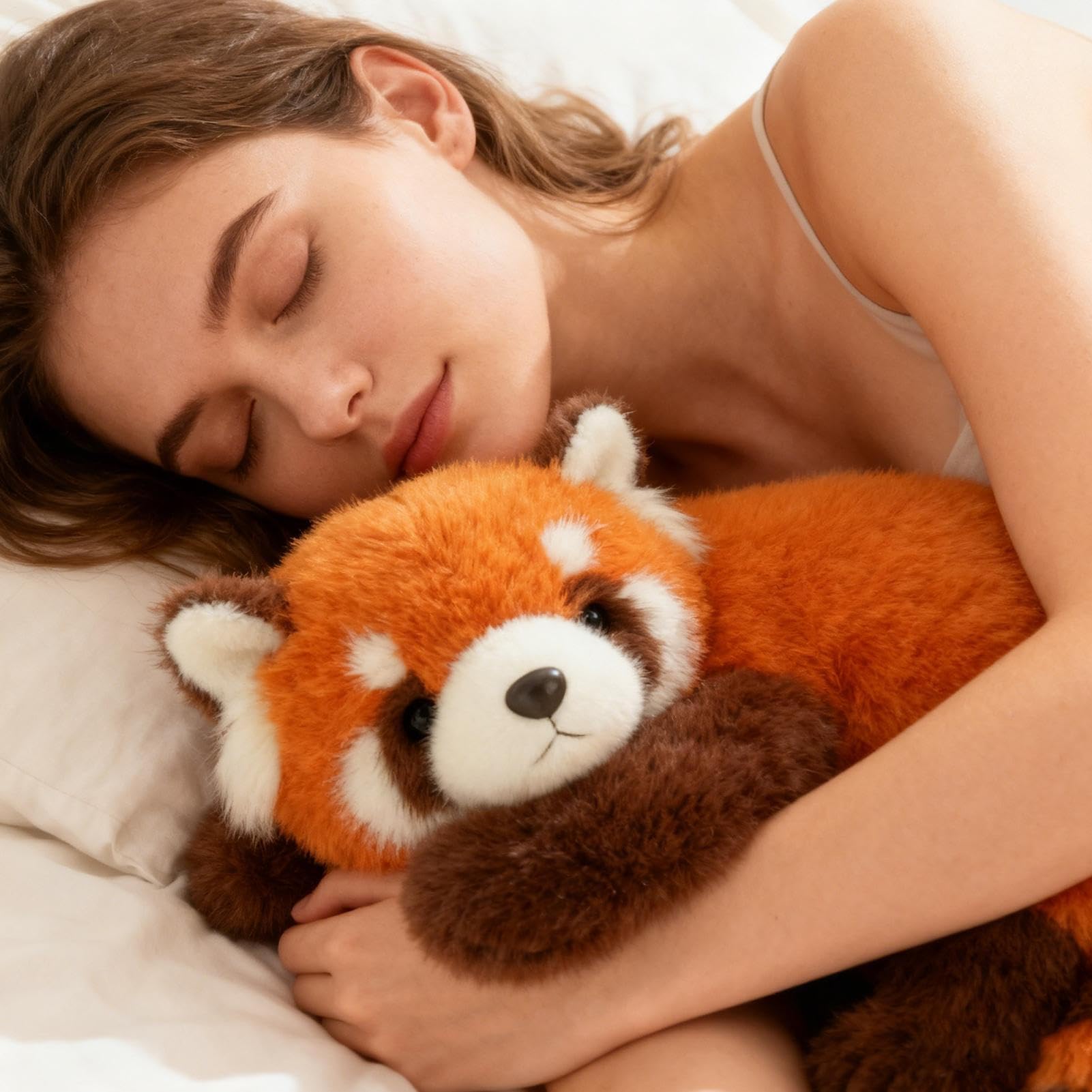 Pluszowa Maskotka Panda Mała Słodkie Zwierzęta Pluszowa Zabawka Poduszka | Miękka Poduszka Panda Czerwona dla Dzieci Dorosłych do Łóżka Salonu Sypialni Samochodu Biura Pokoju Dziecięcego Domu na