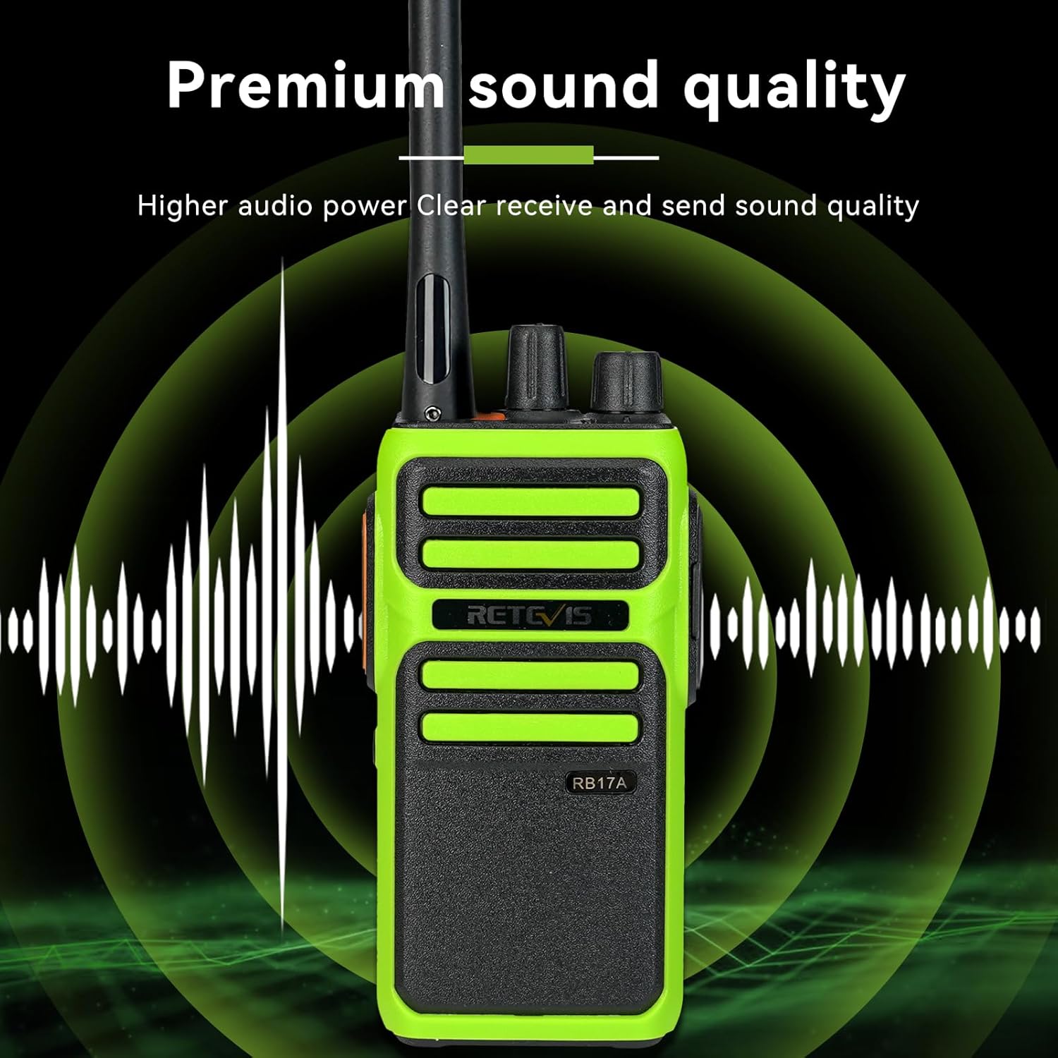 Retevis RB17A Two Way Radios Long Range,GMRS Repeater Capable,2200mAh, Emergency Preparedness,Walkie Talkie with Earpiece,2 Way Radio for Security,School,Hunt（4 Pack）